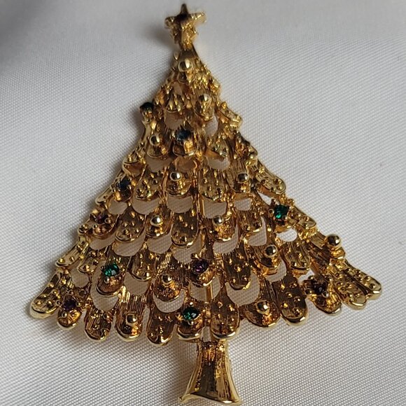 Vintage Mid Century Modern Christmas Tree Brooch - Picture 1 of 2